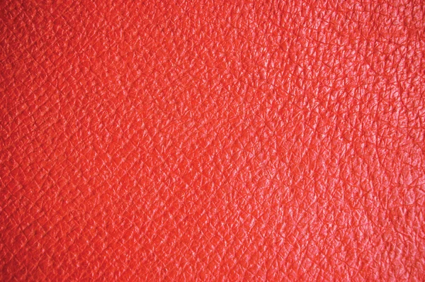 Red Grain Leather Natural Background, Macro Closeup Detailed — Stock Photo, Image