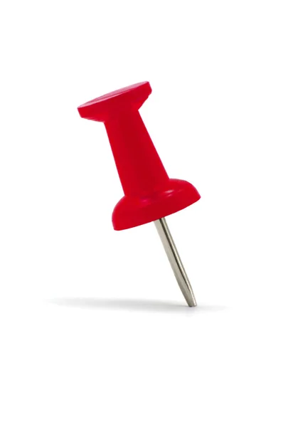 Macro Thumbtack vermelho, fecho do pino de pressão — Fotografia de Stock