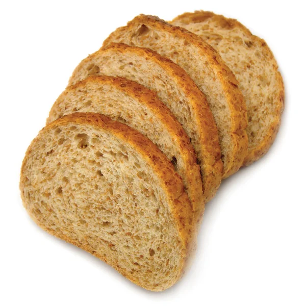 Plátky nakrájený chléb zásobníku izolované makro detail — Stock fotografie
