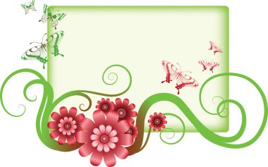 Decorative flowers and frame clipart