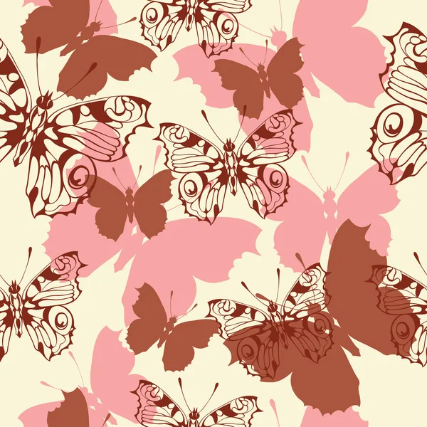 蝶とのシームレスな背景 — ストックベクタ