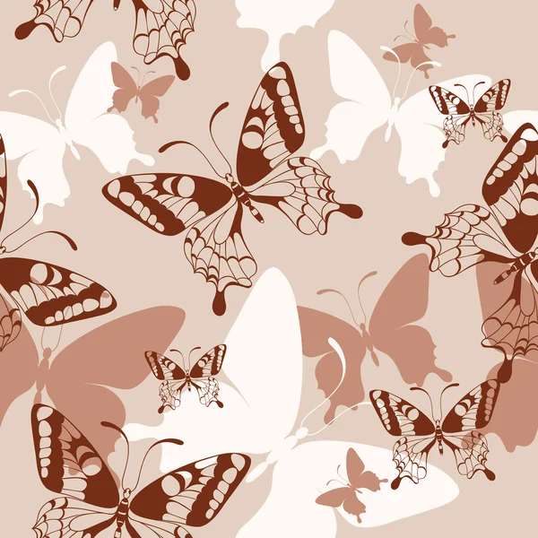 Naadloze achtergrond met vlinders — Stockvector