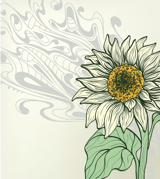 向日葵与抽象背景 — 图库矢量图片