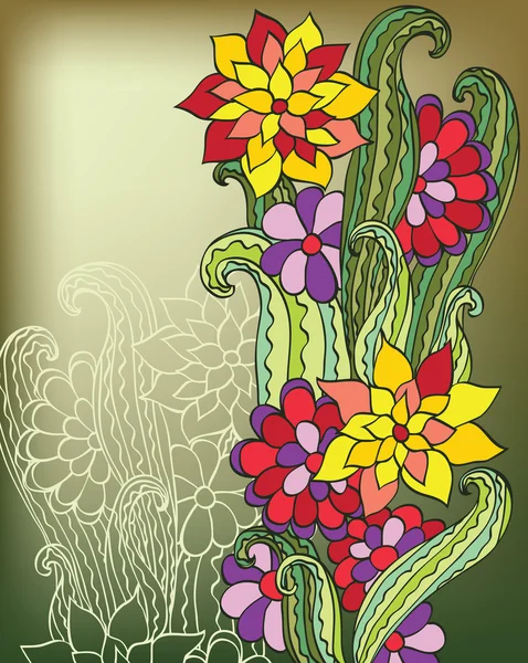 Фон з декоративними квітами — стоковий вектор