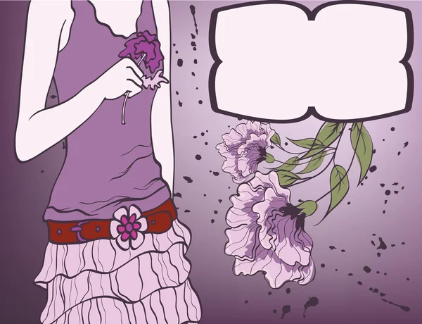 Mädchen mit Blume — Stockvektor