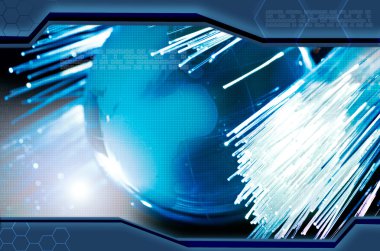 Earth and fiber optics clipart