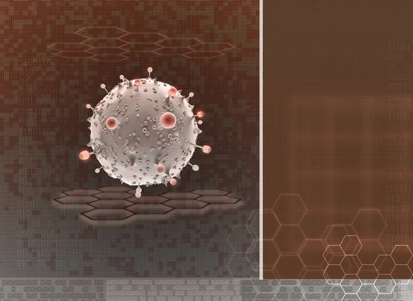 Ilustrace chřipkového viru v hnědé pozadí — Stock fotografie