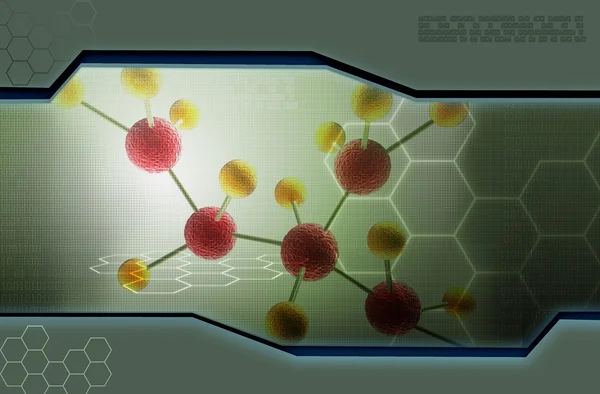 Ilustração digital de moléculas em fundo abstrato — Fotografia de Stock