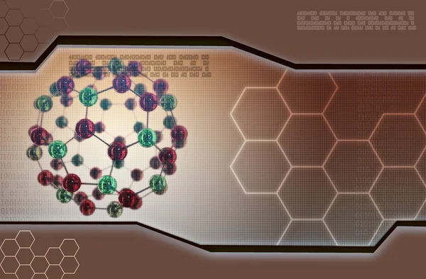 Digital illustration av molekyler i abstrakt bakgrund — Stockfoto