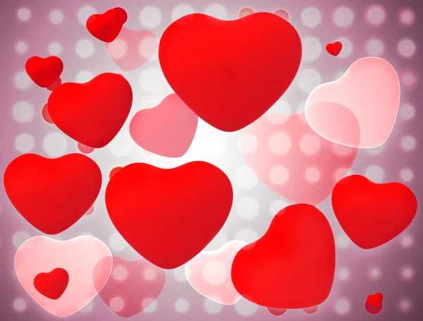 Vermelho corações brilhantes — Fotografia de Stock