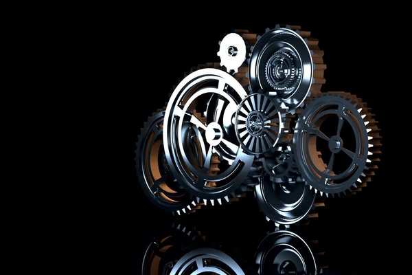 歯車機械とチタンの概念 — ストック写真