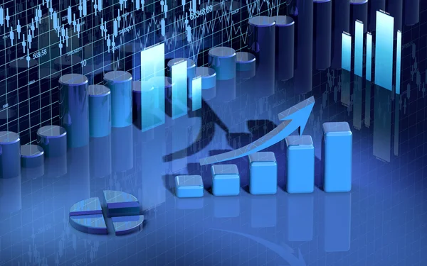 Gráfico de finanças de negócios, diagrama, barra, gráfico — Fotografia de Stock