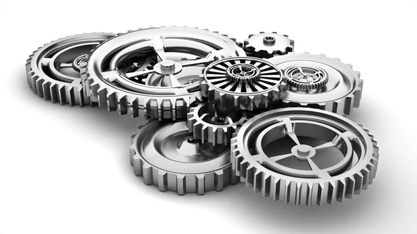 Gear machinery and titanium concept — Stock Photo, Image