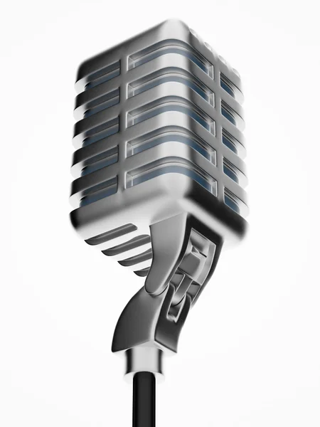 Retro microphone isolated on white — Stock Photo, Image