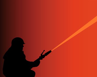 Silhouette of a firefighter clipart