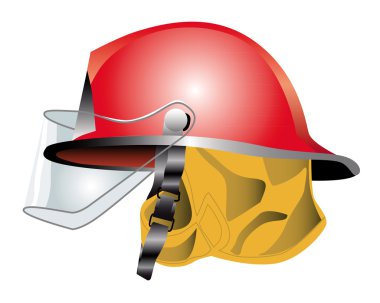 Red fire helmet clipart