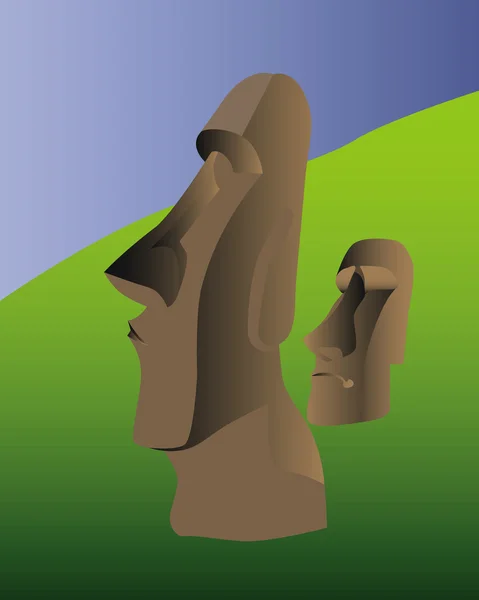 Idoly z Velikonočního ostrova — Stockový vektor