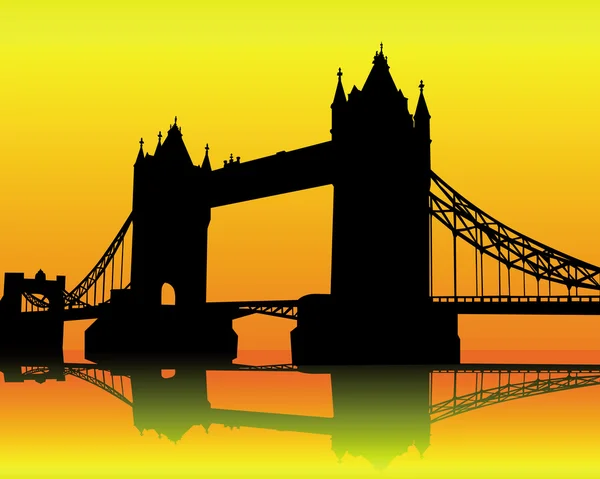 Pont de tour de silhouette — Image vectorielle