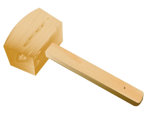 Tesař dřevěnou paličkou — Stockový vektor