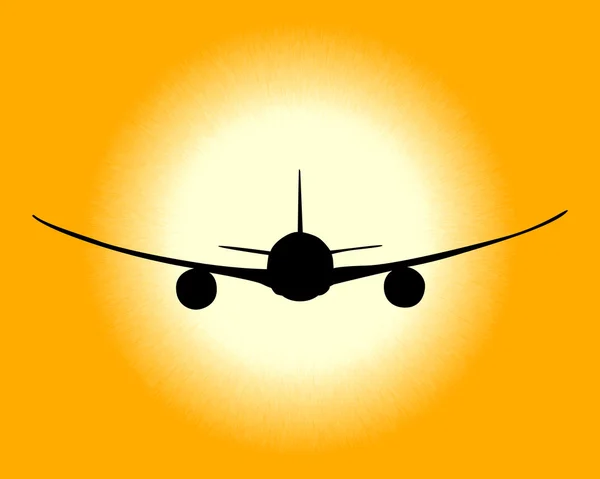 Black silhouette of an airplane — Stock Vector