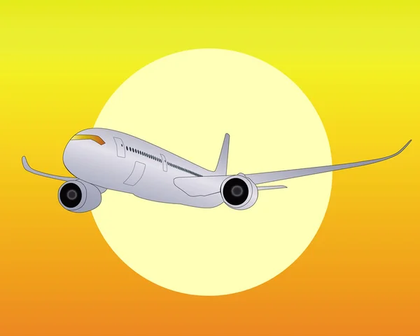 Ezüst repülőgép — Stock Vector