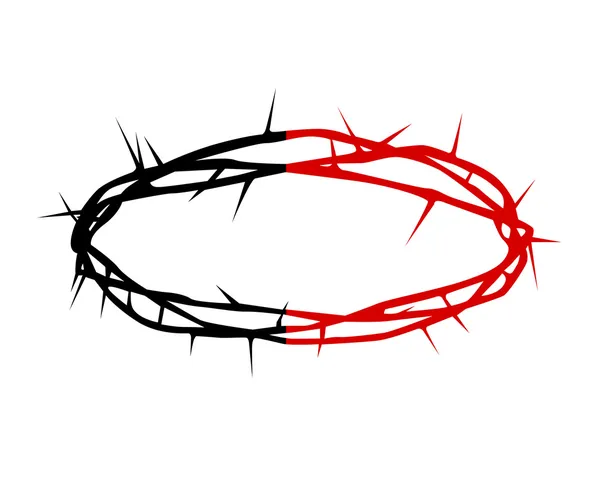 Silhouette noire et rouge d'une couronne d'épines — Image vectorielle