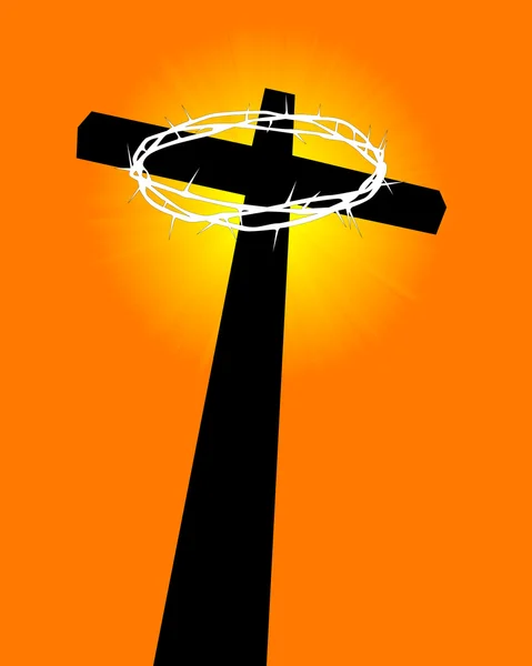 Croix et couronne d'épines — Image vectorielle