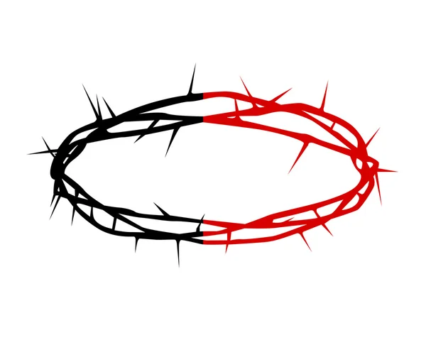Black and red silhouette of a crown of thorns Stock Illustration