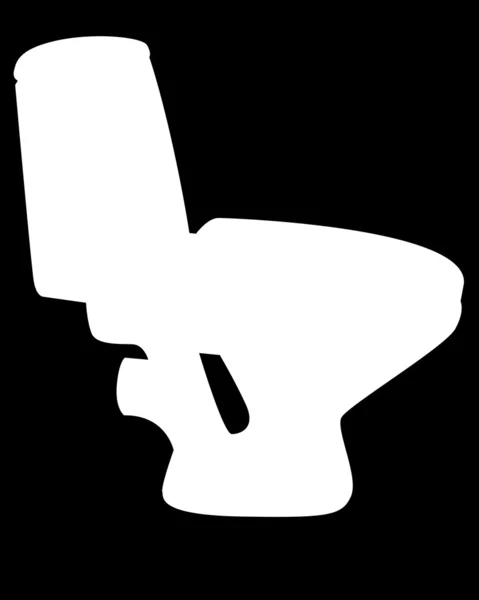 Bílá silueta záchodové mísy — Stockový vektor