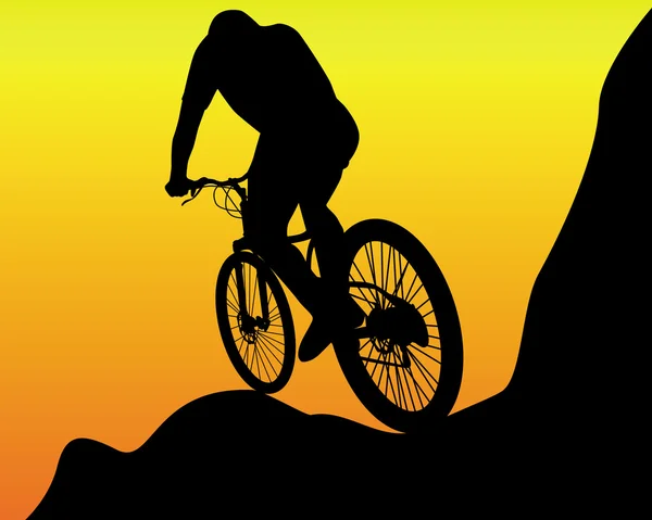 Ciclista de montaña — Archivo Imágenes Vectoriales