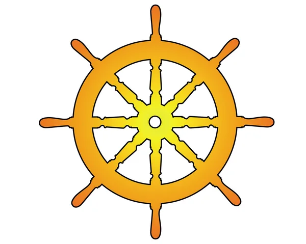 Roue de mer dorée — Image vectorielle