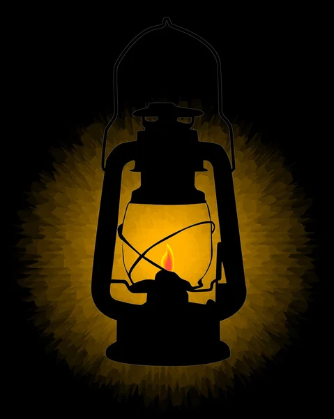 燃焼灯油ランプ — ストックベクタ