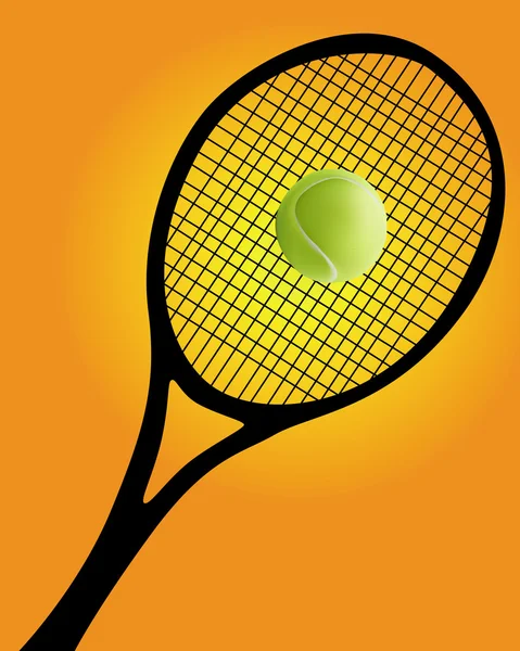 Tenis raketi ve top — Stok Vektör