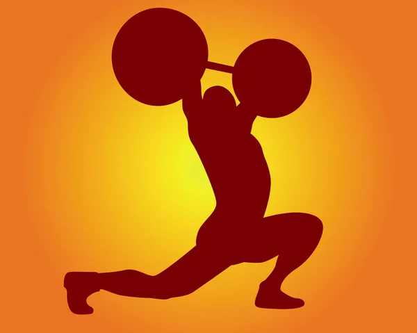 Bruin silhouet van een gewicht-lifter — Stockfoto