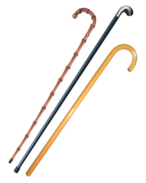 Three canes to walk — Stock Vector