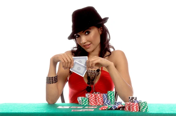 Jogador de Poker Sexy — Fotografia de Stock