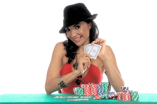 Seksi poker oyuncusu — Stok fotoğraf