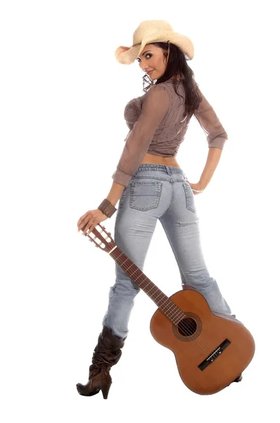 Guitarra Cowgirl — Fotografia de Stock