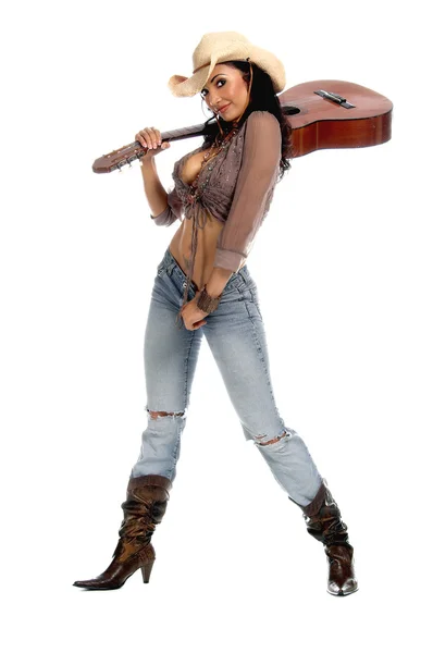 Cowgirl kytara — Stock fotografie