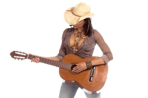 Cowgirl Guitar — Stock Photo, Image