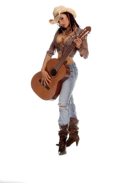 Cowgirl gitara — Zdjęcie stockowe
