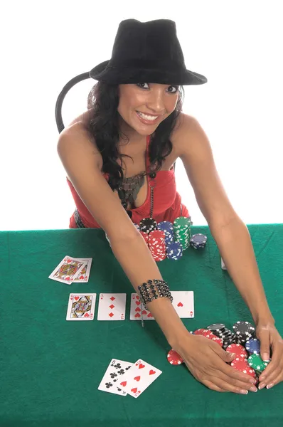Jugador de poker sexy — Foto de Stock