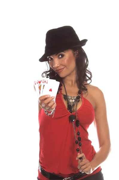 Сексуальный игрок в покер — стоковое фото