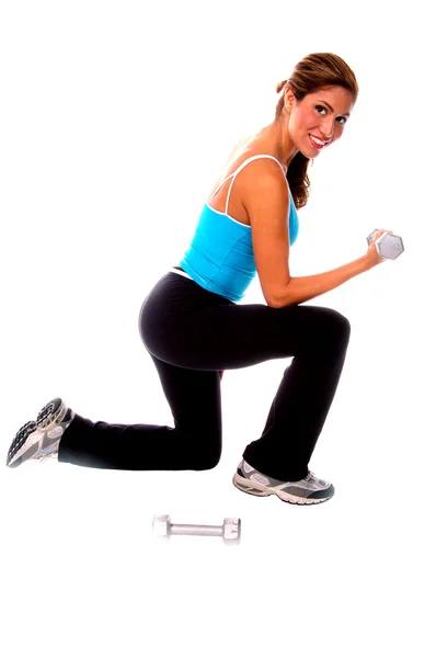 Szexi szabad súly workout — Stock Fotó