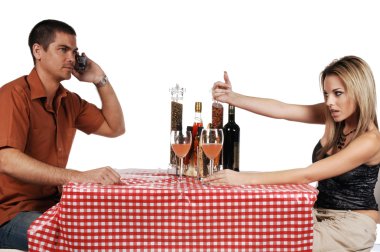 Upset Bistro Couple clipart