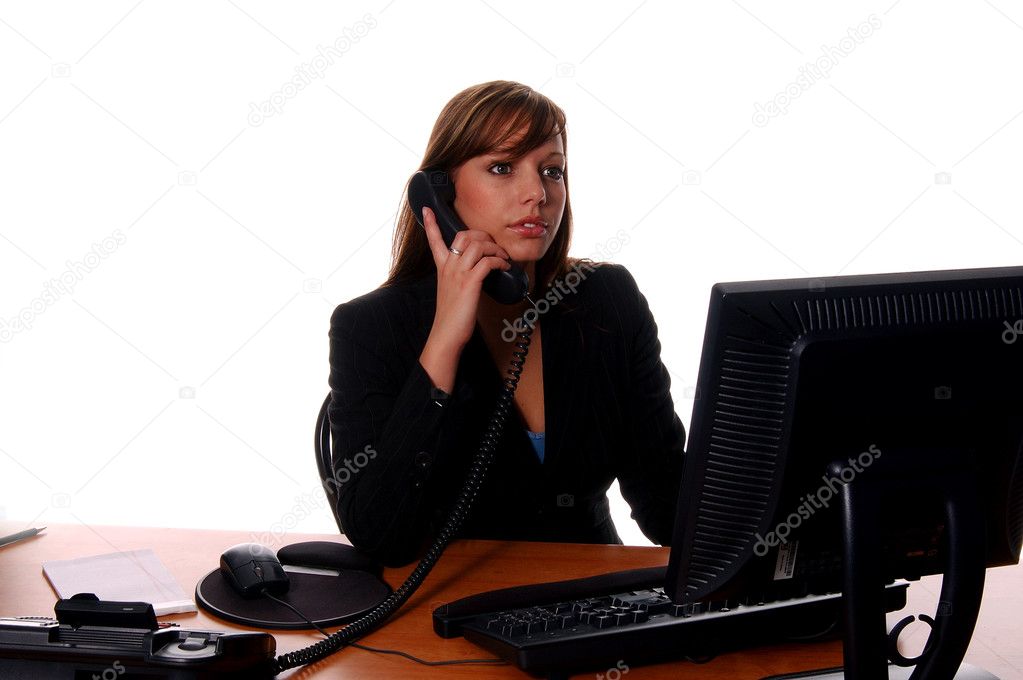 Business Woman At Desk
