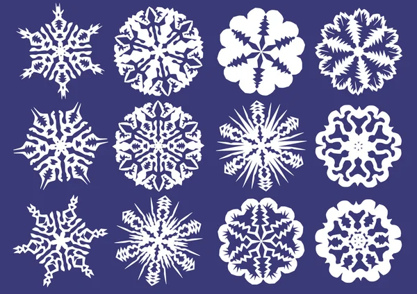Schneeflocken aus Papier — Stockvektor