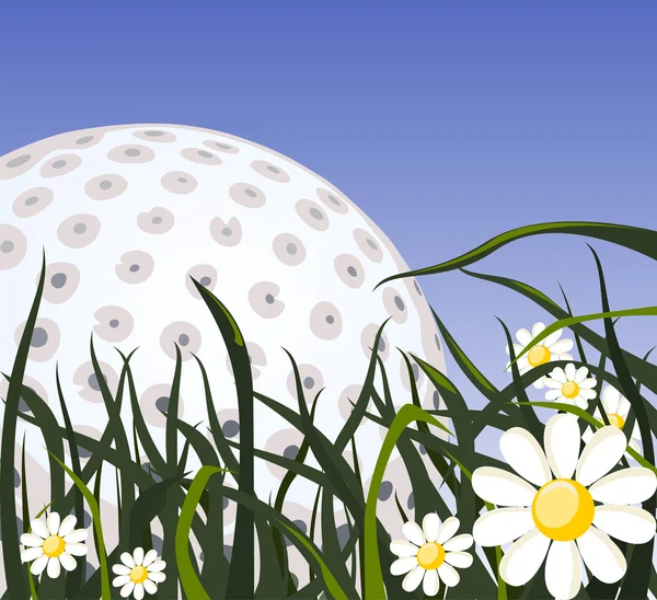 Мяч для гольфа на траве — стоковый вектор
