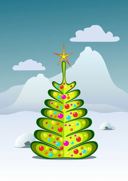 Christmas tree, vector — Stock Vector