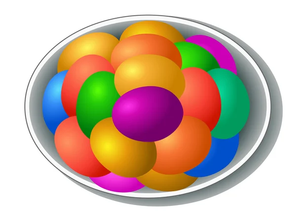 Простые разноцветные пасхальные яйца — стоковый вектор